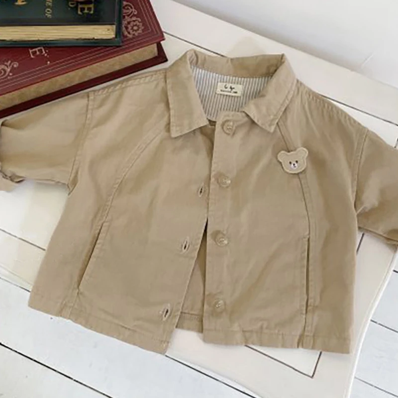 

Новая Осенняя детская куртка HAYANA, брошь в виде медведя, детской верхней одежды