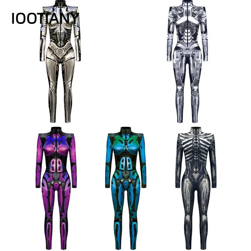

Futuristic Technology Halloween Cosplay Costume Women 3D Print Party Bodysuit Robot Mechanical Jumpsuit Carnival Onesies 2023