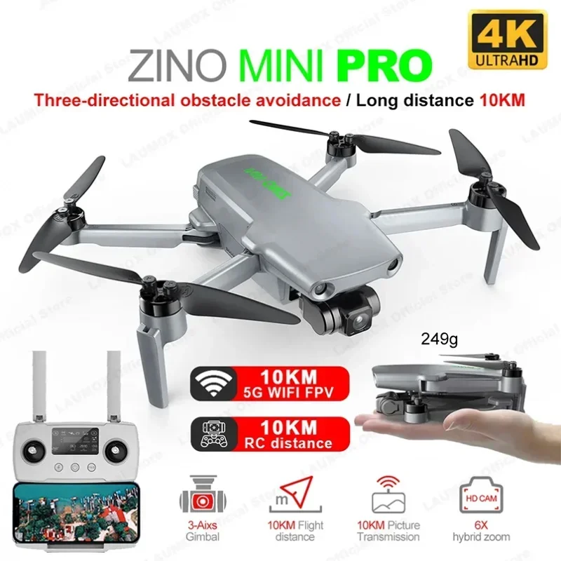 

ZINO Mini PRO Drone 4K Professional GPS HD Camera 3-Axis Gimbal Quadcopter 10KM FPV Obstacle Avoidance Professional Dron
