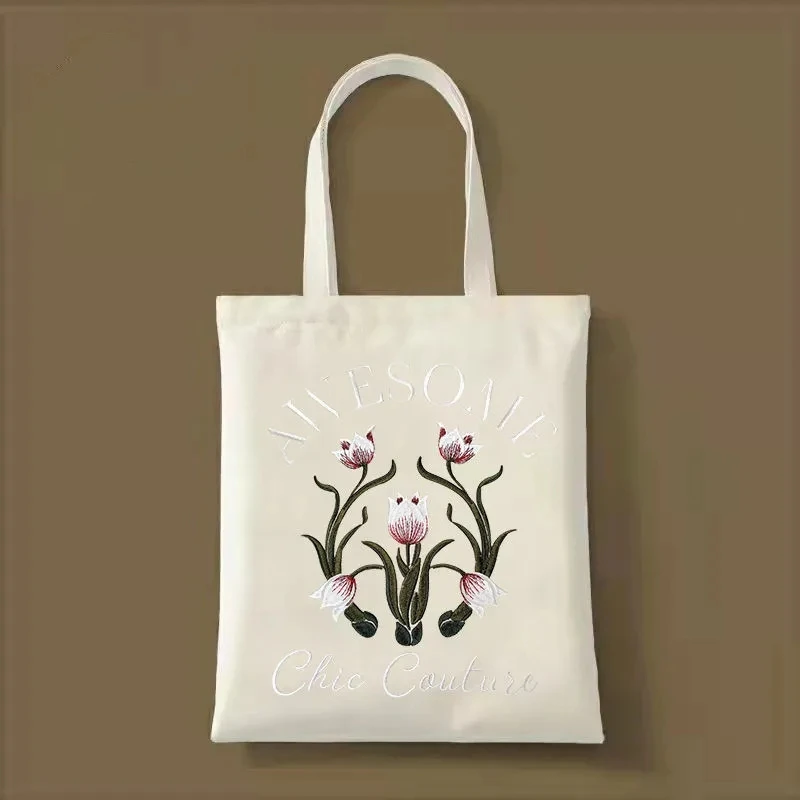 

Embroidery Women Shoulder Bag Fashion Designer Shopping Bags Canvas Women's Handbags Purses
