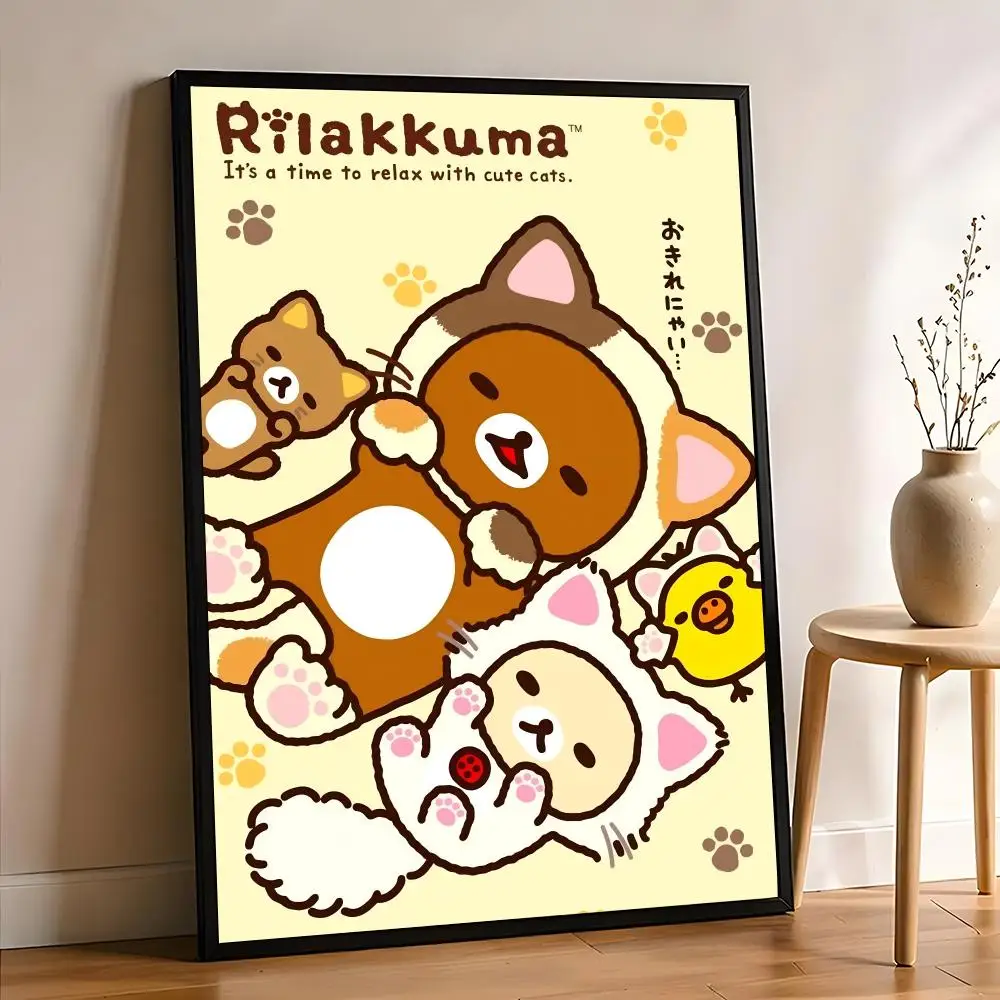 Фото Аниме-постер R-Rilakkumas HD, декоративная наклейка на стену, водонепроницаемое украшение для дома, гостиной, бара, эстетичный декор. №5
