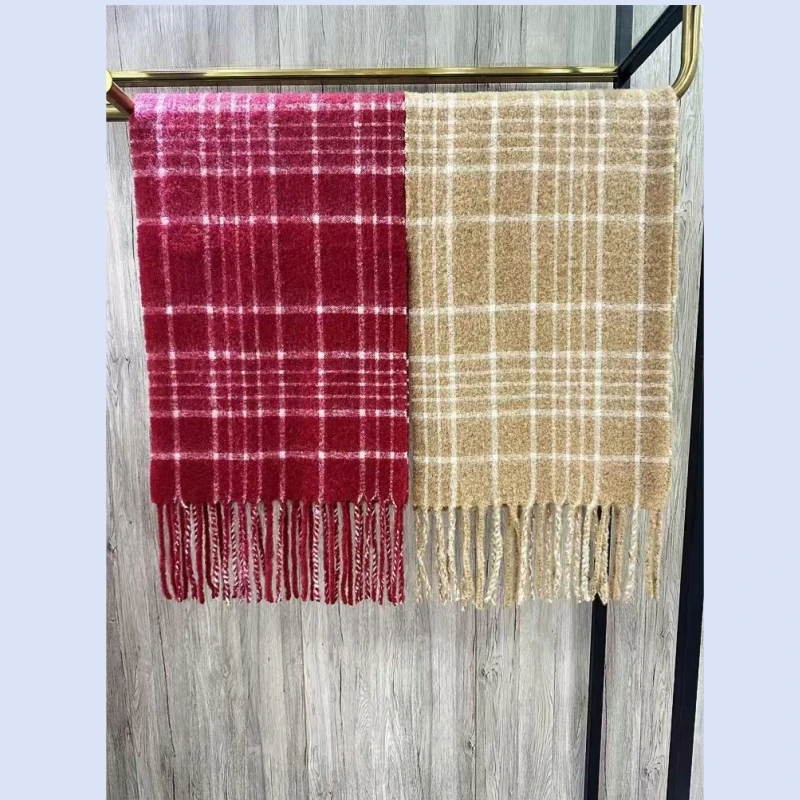 Осенне-зимний женский шаль JAC @ Camel Hair Ankora с красной сеткой удлиненный теплый шарф
