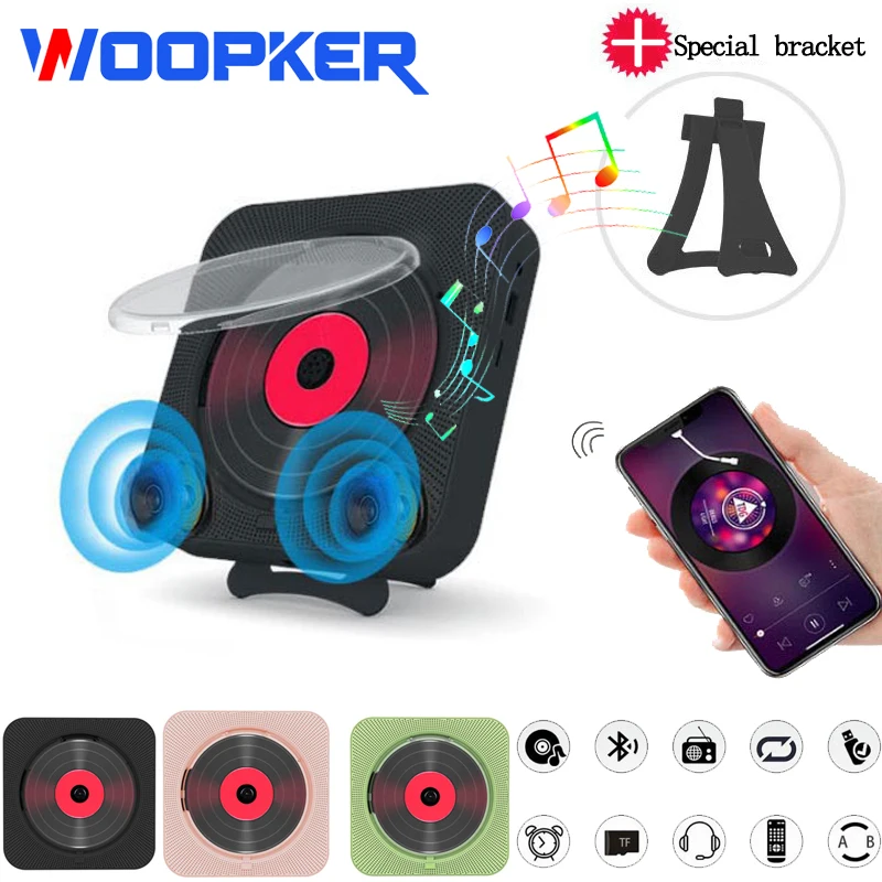 

DVD-плеер музыкальный Bluetooth-совместимый Настольный Настенный умный CD-плеер портативный пульт дистанционного управления Hifi динамик FM-радио USB...