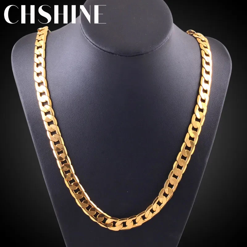 

Special offer 18K gold Necklaces 925 Sterling Silver Classic 8MM sideways chain for Men woman fine Jewelrys Wedding party