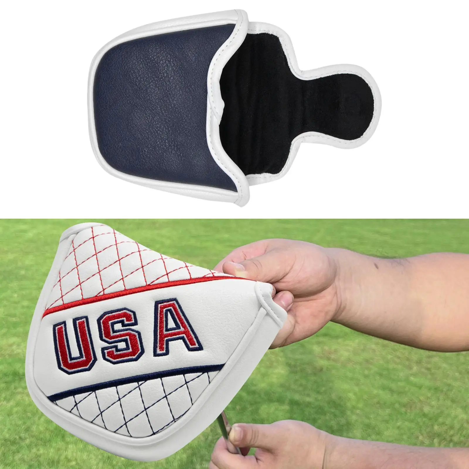 

Durable Golf Club Putter Head Cover Headcover Women Men Magnetic Closure PU Embroidery Waterproof Protective Guard Equipment