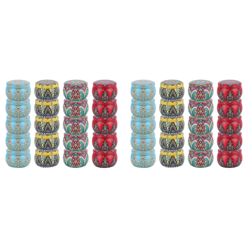 

40PCS Candle Tin Cans 4.4 Oz Metal Round Containers Empty Candle Jars With Lids For Making Candles Bulk Crafts Storage