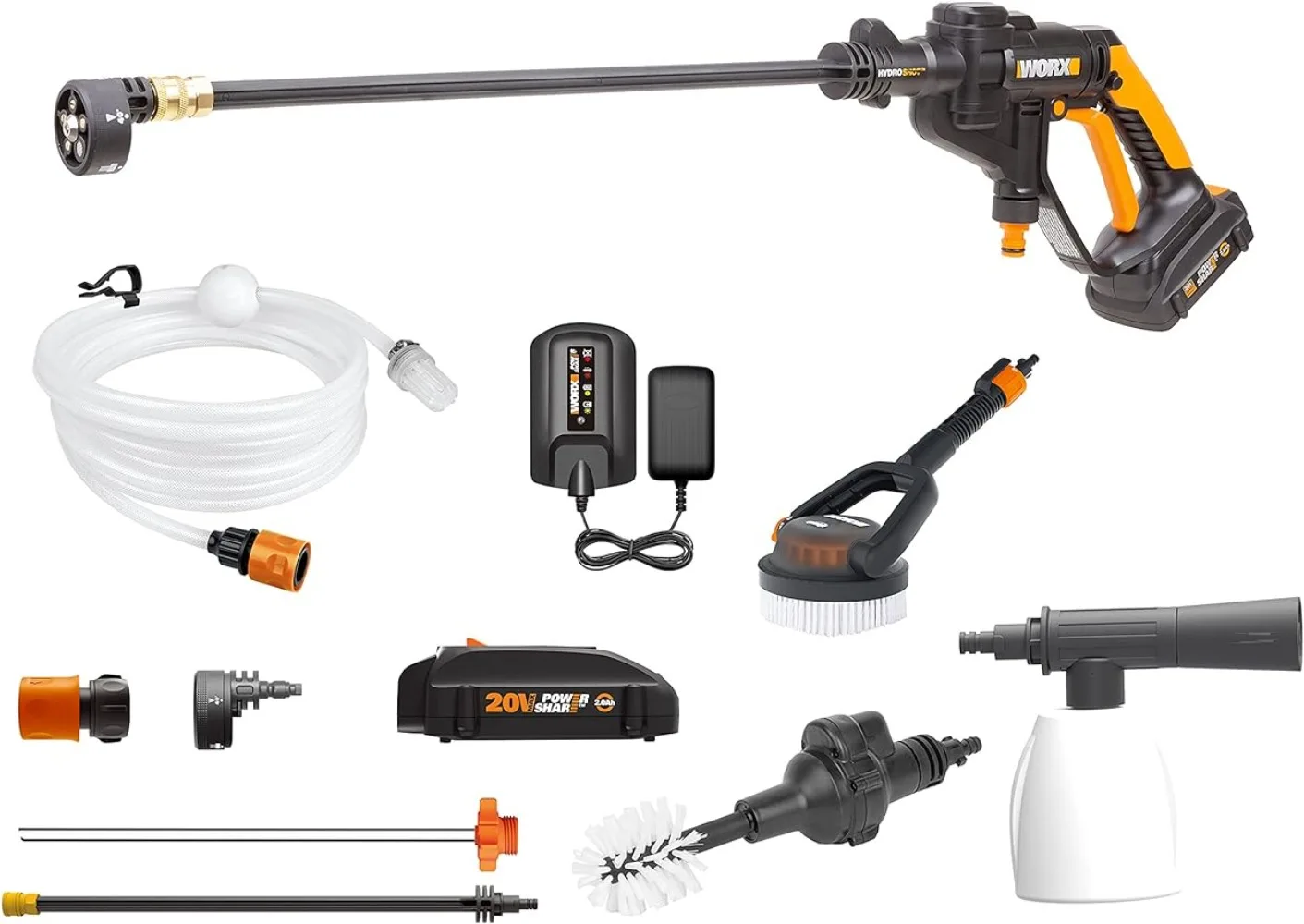 

WORX 20V Cordless Pressure Washer WG625.4 Portable Power Hydroshot Cleaner Suitable for Car Washing & Surface Cleaning w/ Access
