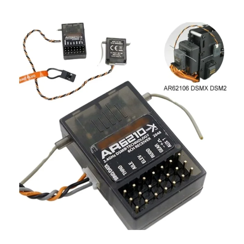 6-канальный приемник AR6210 DSMX 2 4G со спутником подходит для спектр DSM2 DX6i DX7 DX8 NX8 NX10 AR9020
