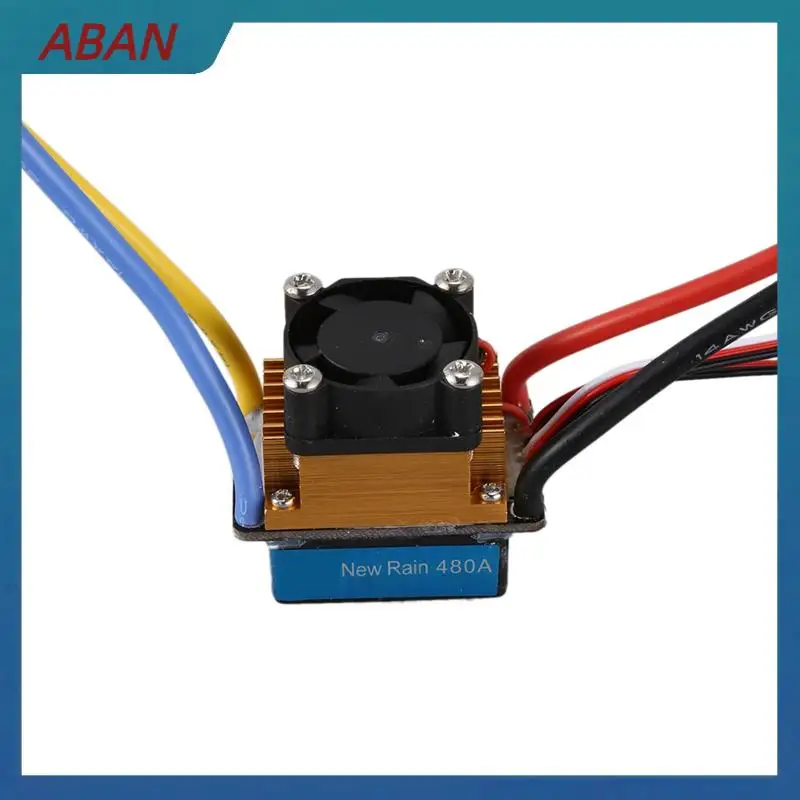 Фото ABAN 2X 480A Матовый одиночный двигатель ESC с охлаждающим вентилятором Водонепроницаемый 2-4S 3 режима 5 В/3A BEC для радиоуправляемых автомобилей №4