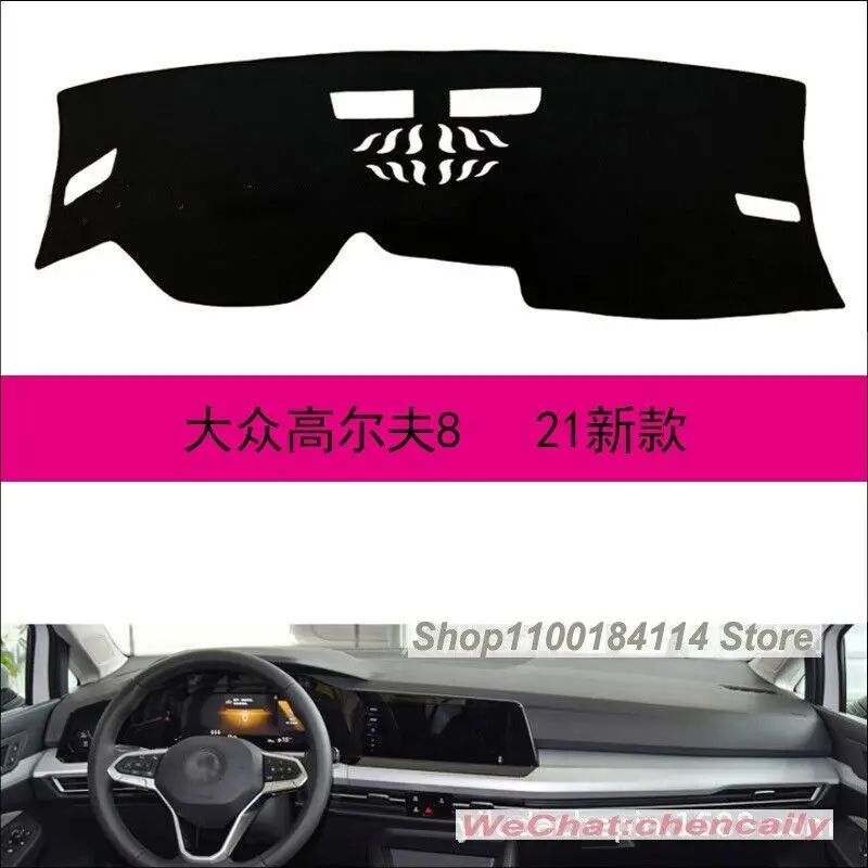 

Black Suede Car Dashboard Cover Dash Board Mat Carpet Pad For Volkswagen Golf 8