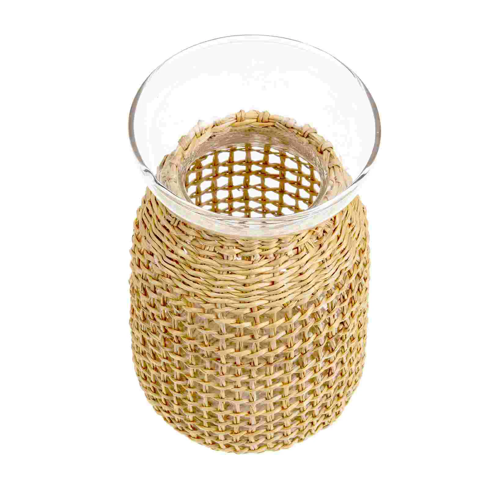 

Flower Arrangement Straw Vase Vintage Wedding Decor Glass Floral Vases Ornament