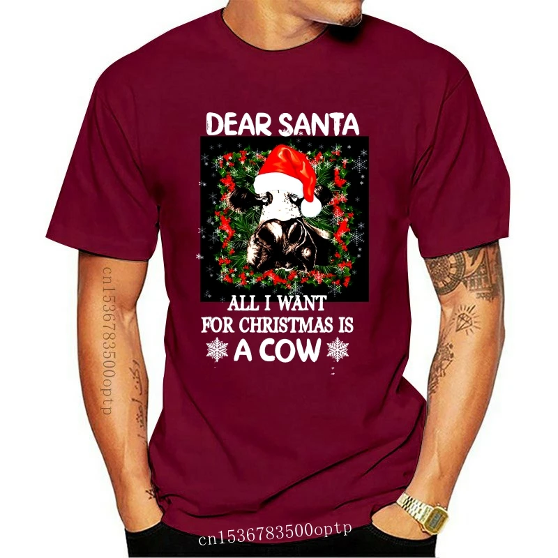 

Camiseta divertida de Papá Noel, todo lo que quiero para Navidad, es una vaca, novedad