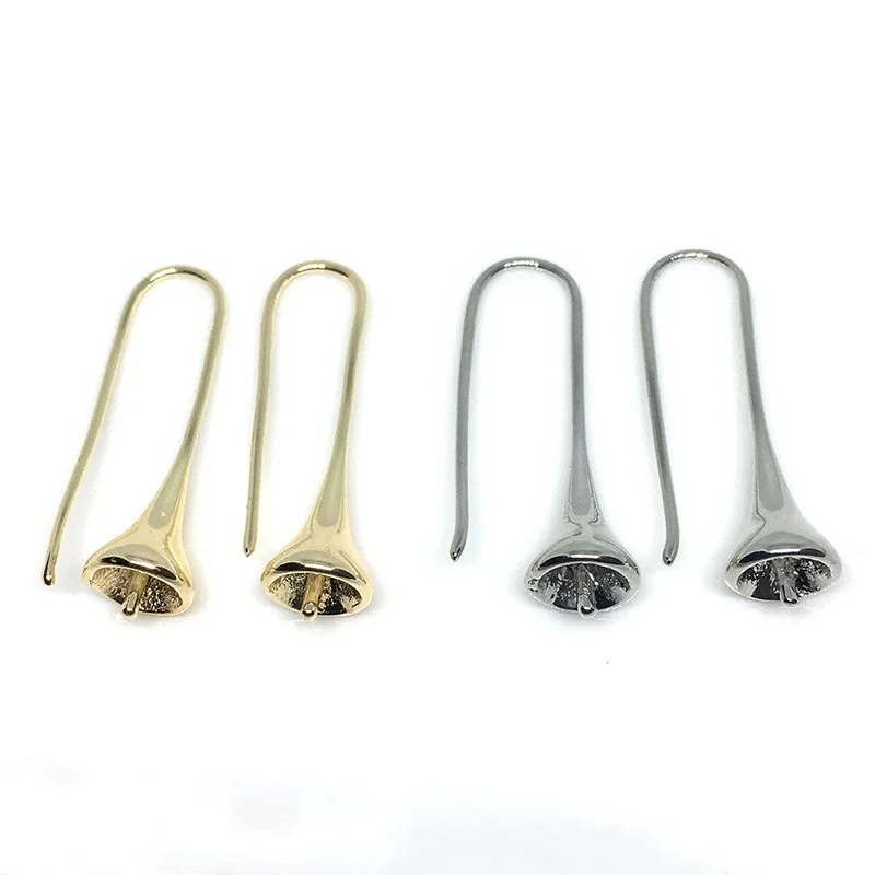 

10 Pcs/set 14K Gold Pearl Holder Ear Hook Accessories Handmade DIY Earrings Eardrops Ingredients Hypoallergenic Stud Holder