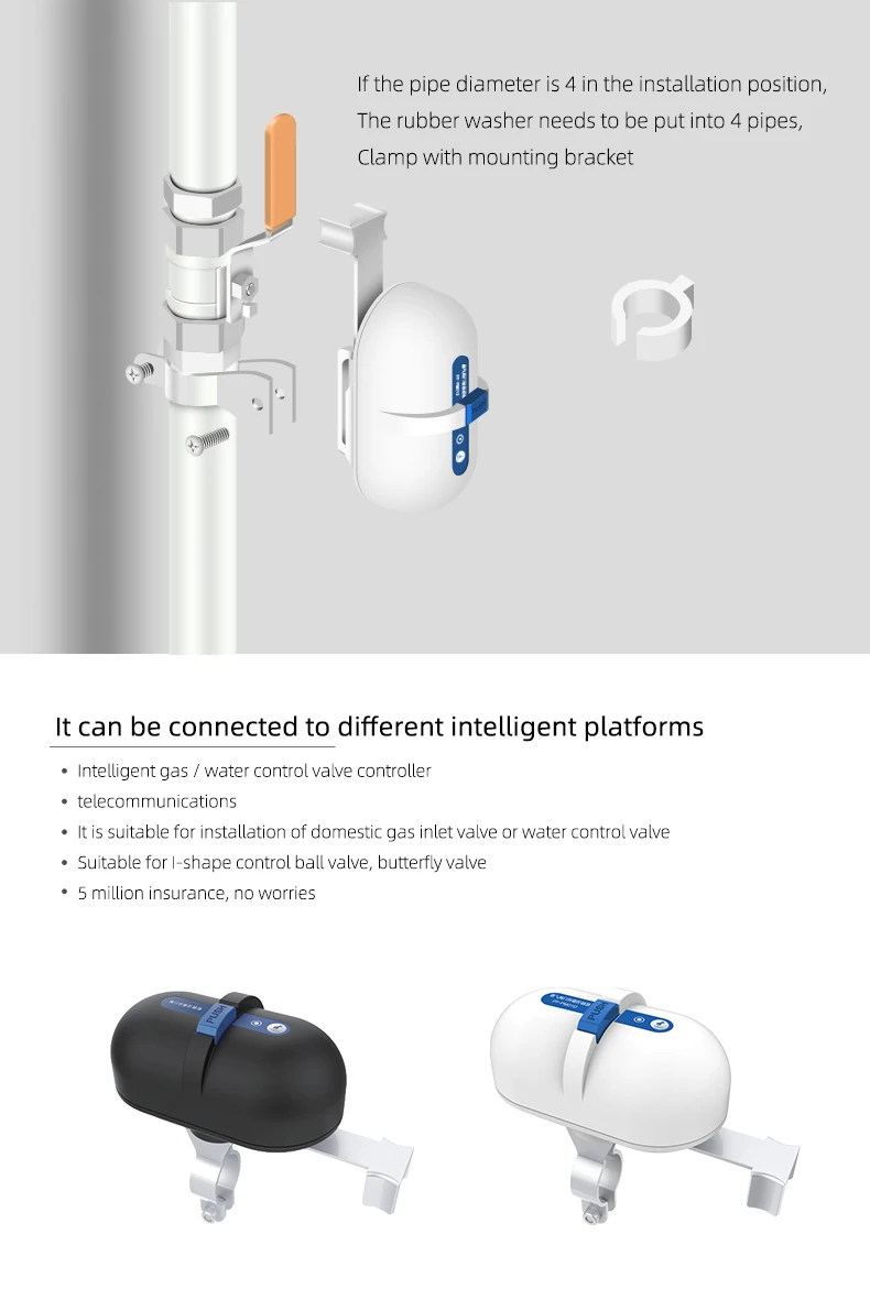 Умный клапан управления газом и водой Tuya Wi-Fi/Zigbee автоматизация умного дома
