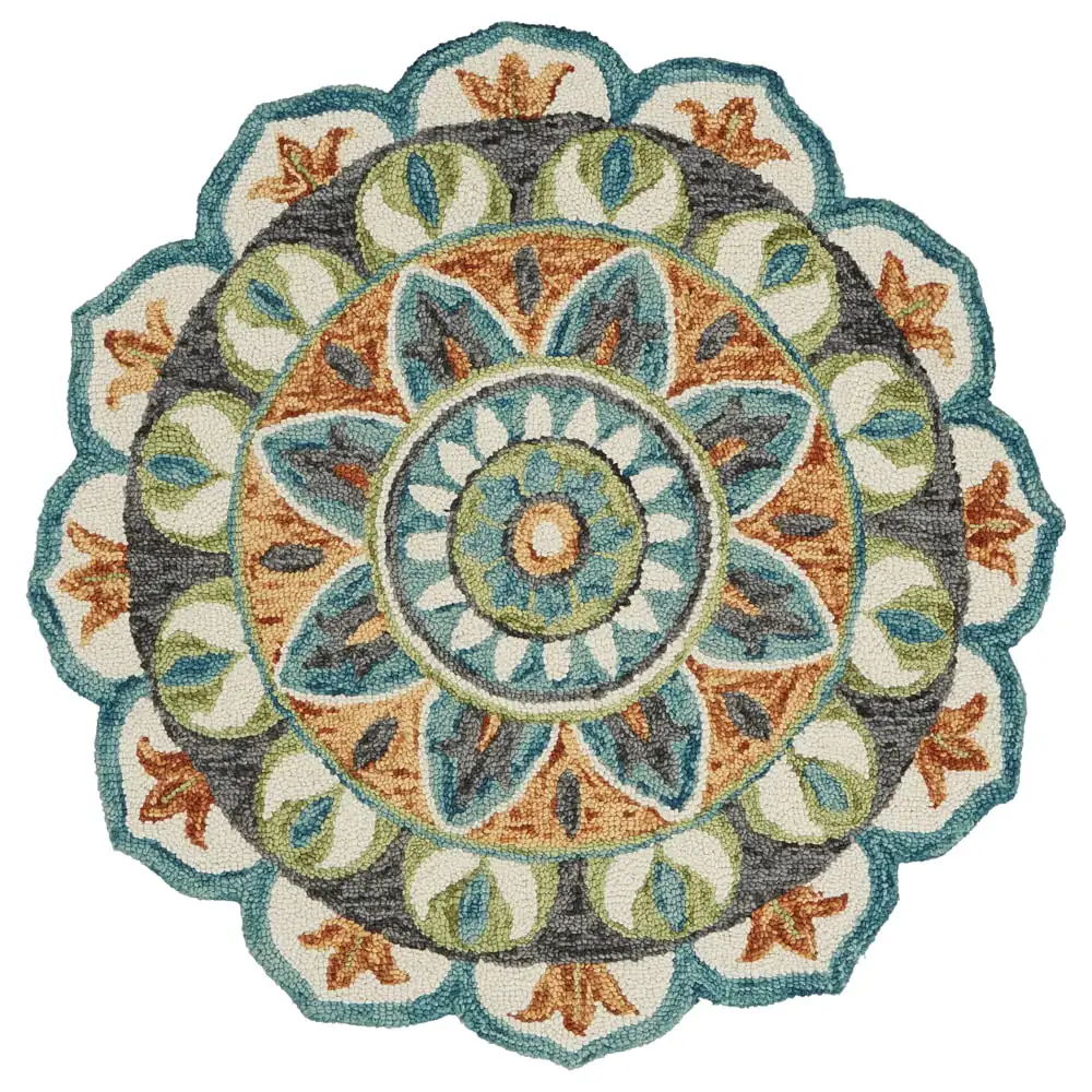 

Medallion Dazzle Floral Teal, Green Indoor Area Rug (6 Feet x 6 Feet)