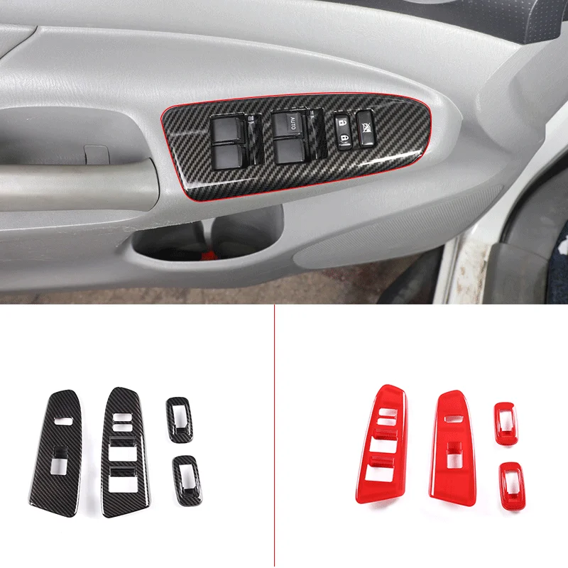 For 2011-2015 Toyota Tacoma ABS carbon fiber style car styling glass lift frame decorative sticker car interior accessories LHD