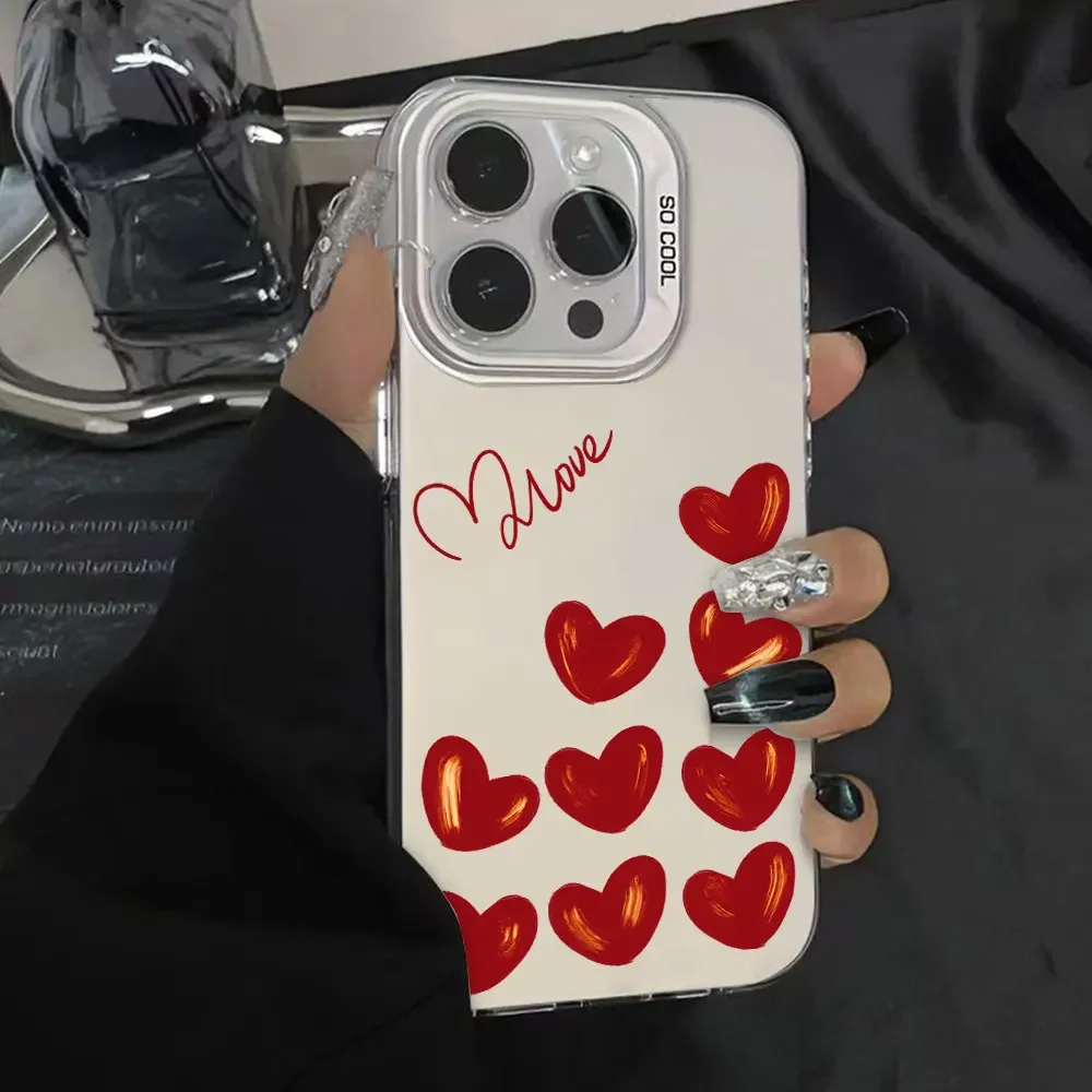 Для Redmi A3 13 13C 13R 12C A3x A2 A1 Plus Роскошный чехол Red Heart Silver IMD для Xiaomi 9 10 Prime2022 Phone Funda Cover