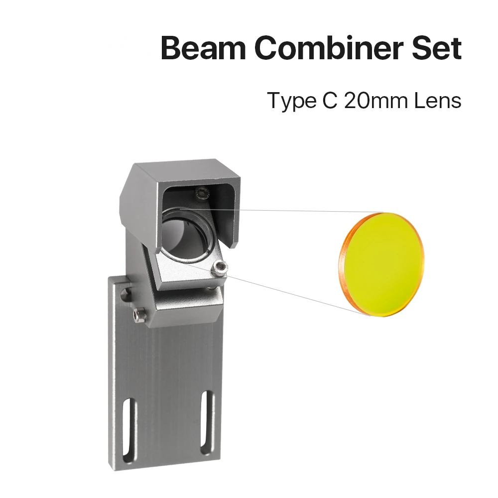 QDHWOEL New Arrival Beam Combiner Set 20mm ZnSe Laser Beam Combiner + Mount + Laser Pointer for CO2 Laser Engraving Machine