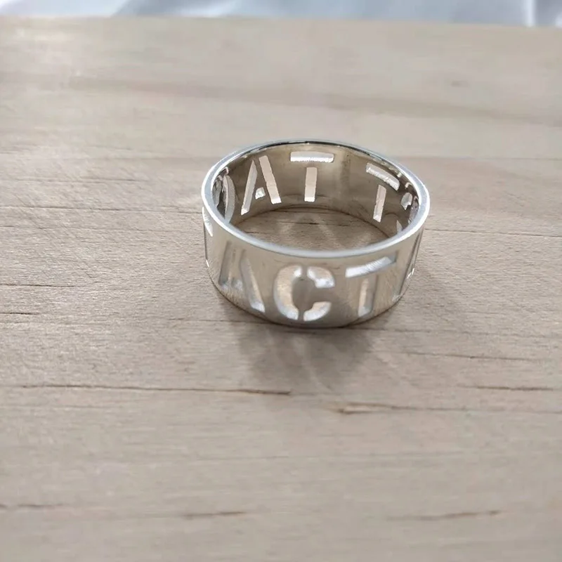 Кольцо из серебра 925 пробы с надписью Капитал 8 мм