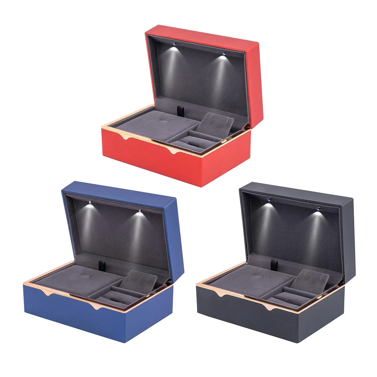 

Jewelry Box Organizer Inner Flocking Portable Soft ABS Display Case for Rings Earrings Wedding Mother'S Day Toilet Anniversary