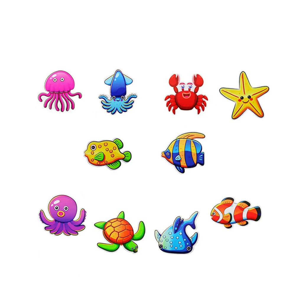 

10 Pcs Non Shower Stickers Bathtub Cartoon Animal Wall Decal Appliques Toddler Toy Safety Strips