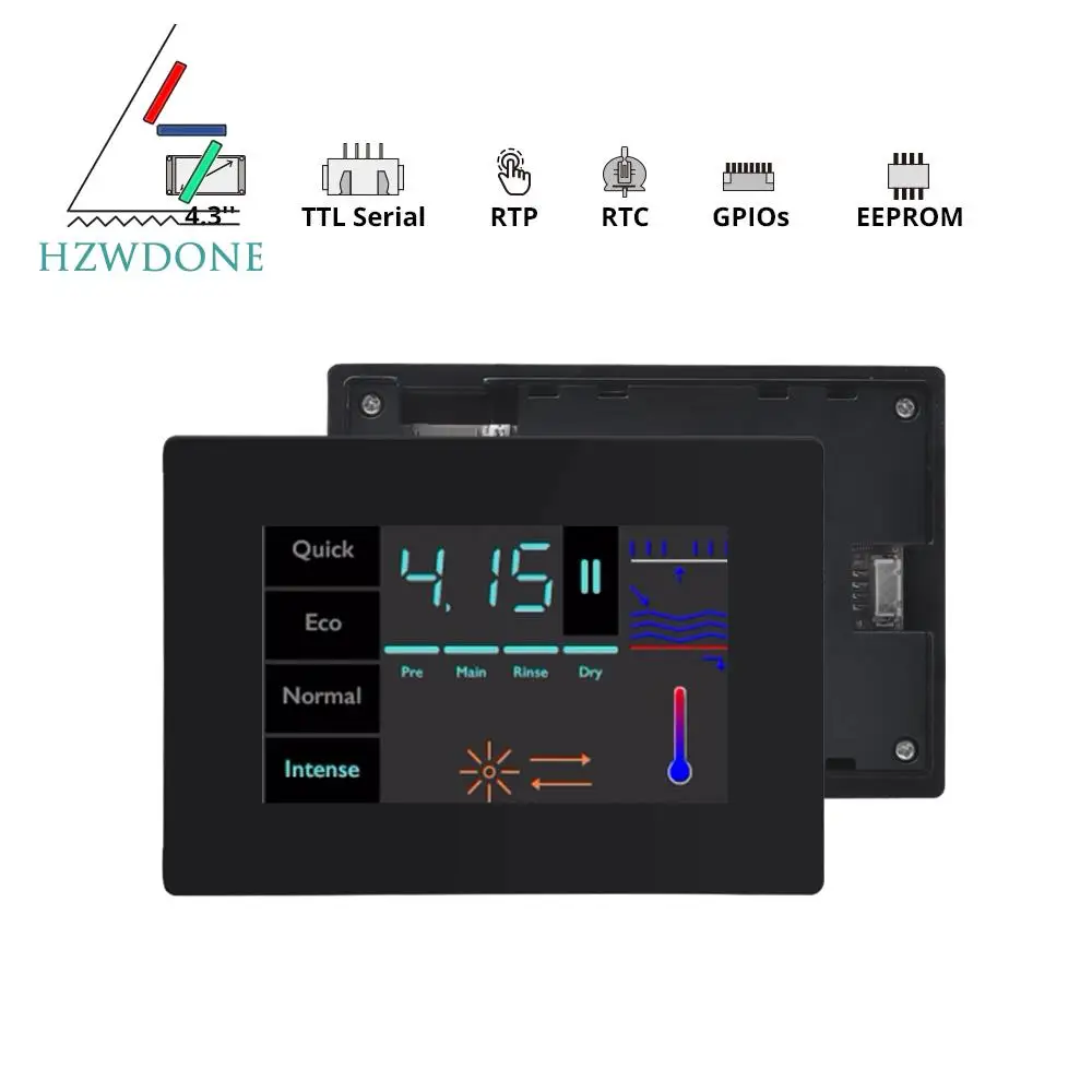NX4827P043-011R-Y/NX4827P043-011C-Y – 4.3” Nextion Intelligent Series HMI Touch Display with enclosure |