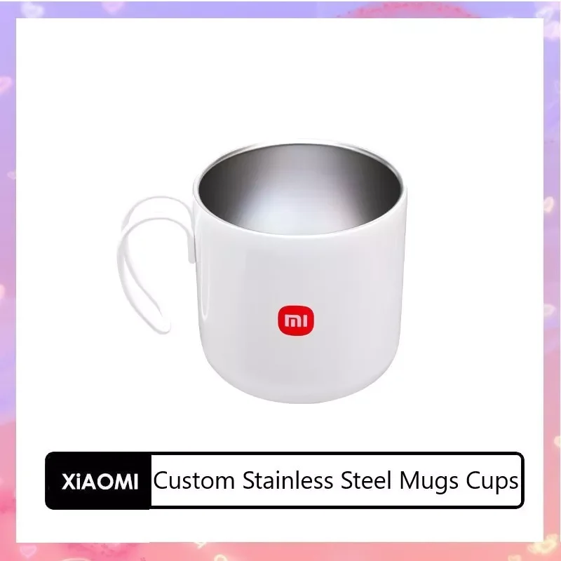 

Custom Stainless Steel Mugs Cups White Refillable Tea Iced Coffee Cup Hot Cold Use Travel Tourism Luxury New Arrival 2021