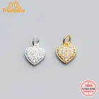 Trustdave Настоящее серебро 925 пробы модное милое романтическое сердце сверкающий кубический Шарм Подвеска ручной работы DIY аксессуары ювелирные изделия DZ407