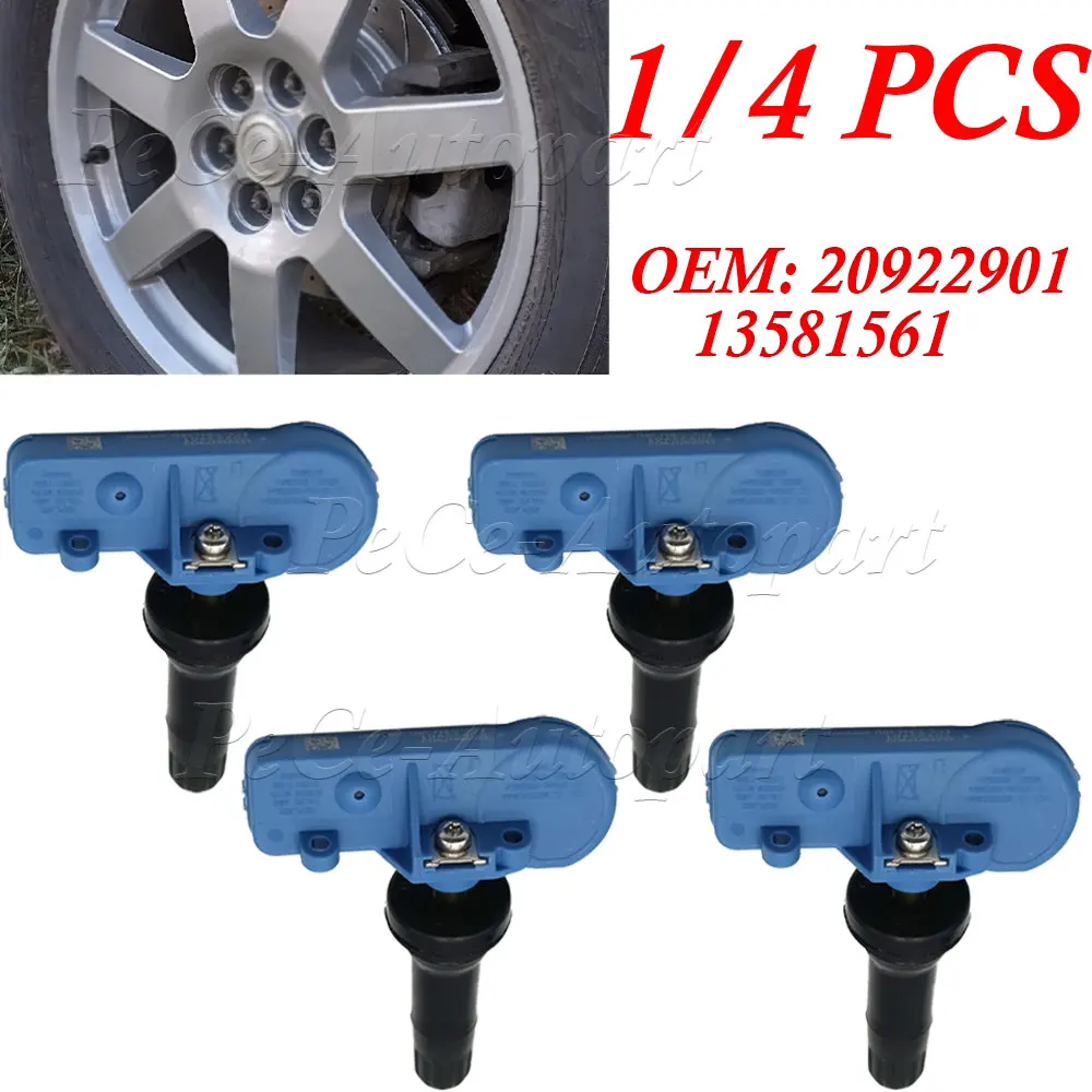 1/4 шт. датчик давления в шинах 20922901 13581561 Для Cadillac Escalade Chevrolet Cruze Malibu GMC Yukon Opel TPMS 433
