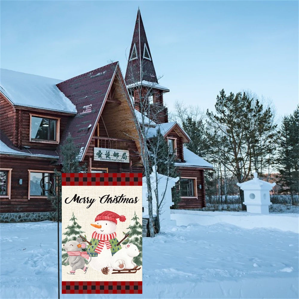 

One Side Snowman Banner Not Easy To Fade Christmas E Merry Christmas Garden Banner Holiday Party Supplies 30cm X 45cm