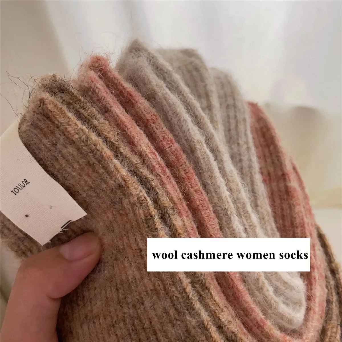 

Autumn Winter Thermal Women Socks 9% Wool Cashmere Thicken Warm Long Socks Japanese Style Knitting Harajuku Homewear Crew Socks