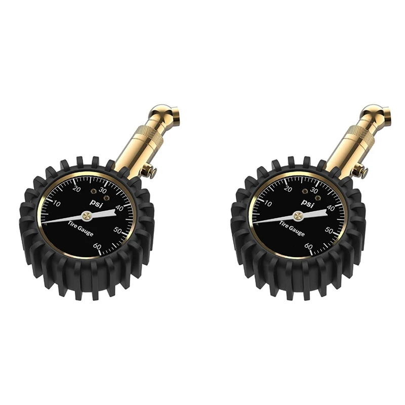 

2X Tire Pressure Gauge - (0-60 PSI) Heavy Duty, Accurate With Glow Dial, Low - High Air Pressure Gauge