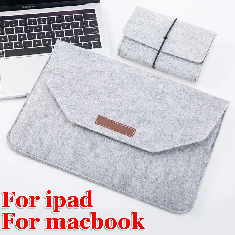 Фетровая сумка для Macbook Ipad Air Pro Huawei Dell защитный чехол ноутбука 11 13 15 дюймов мягкий