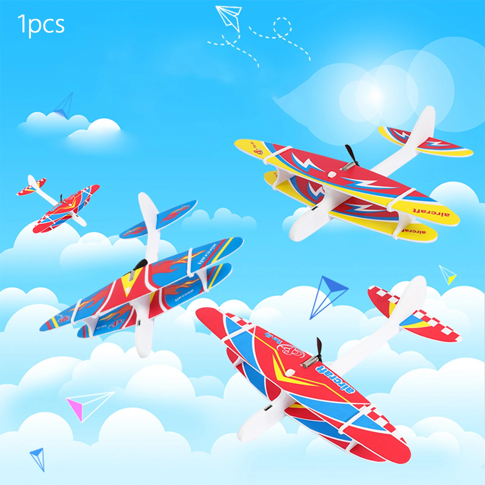 

Electric Foam Airplane Toys Outdoor Sport Game Toy Fighter Model Toys Gliding Aircraft Toys for Birthday Gifts(Random color)