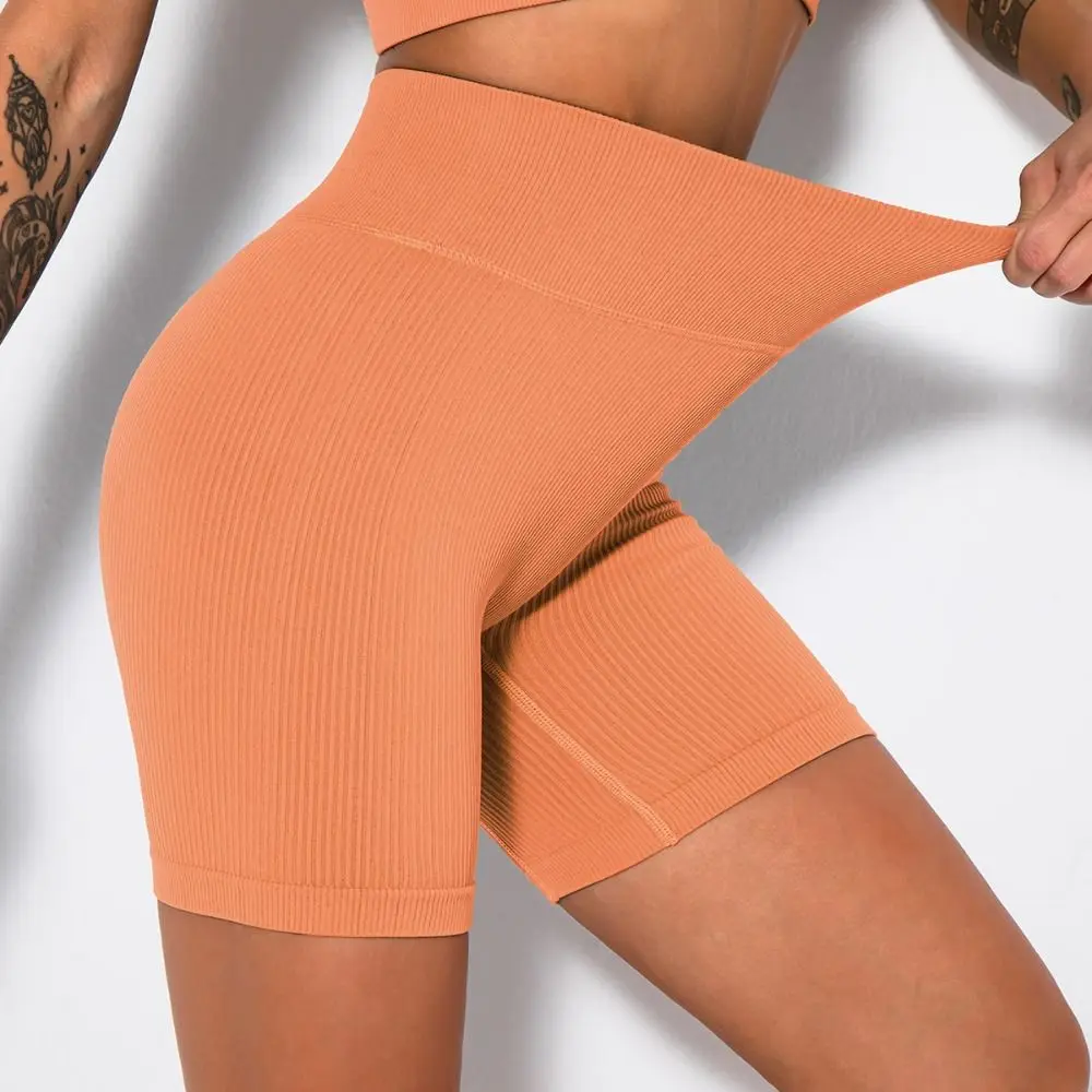 

Breathable High Waist Shorts Underwear Fitness Hip Lifting Yoga Pants Ribbed Leggings Seamless Body Shaper Women