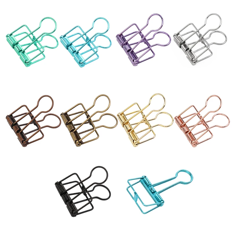 

Fenrry 10Pcs Metal Binder Clips Multicolor Cute Hollow Long Tail Clips Bookmark Paper Clips for Student School Office Supplies