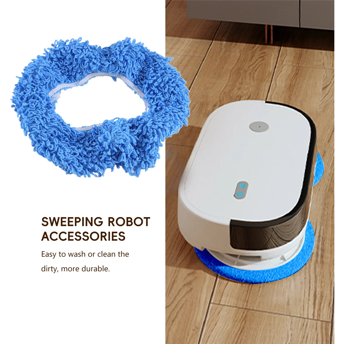 Disposable Mop Washable Durable Replacement Microfiber Pads Dust Push Cloth for Dry and Wet Vacuum Cleaner Blue