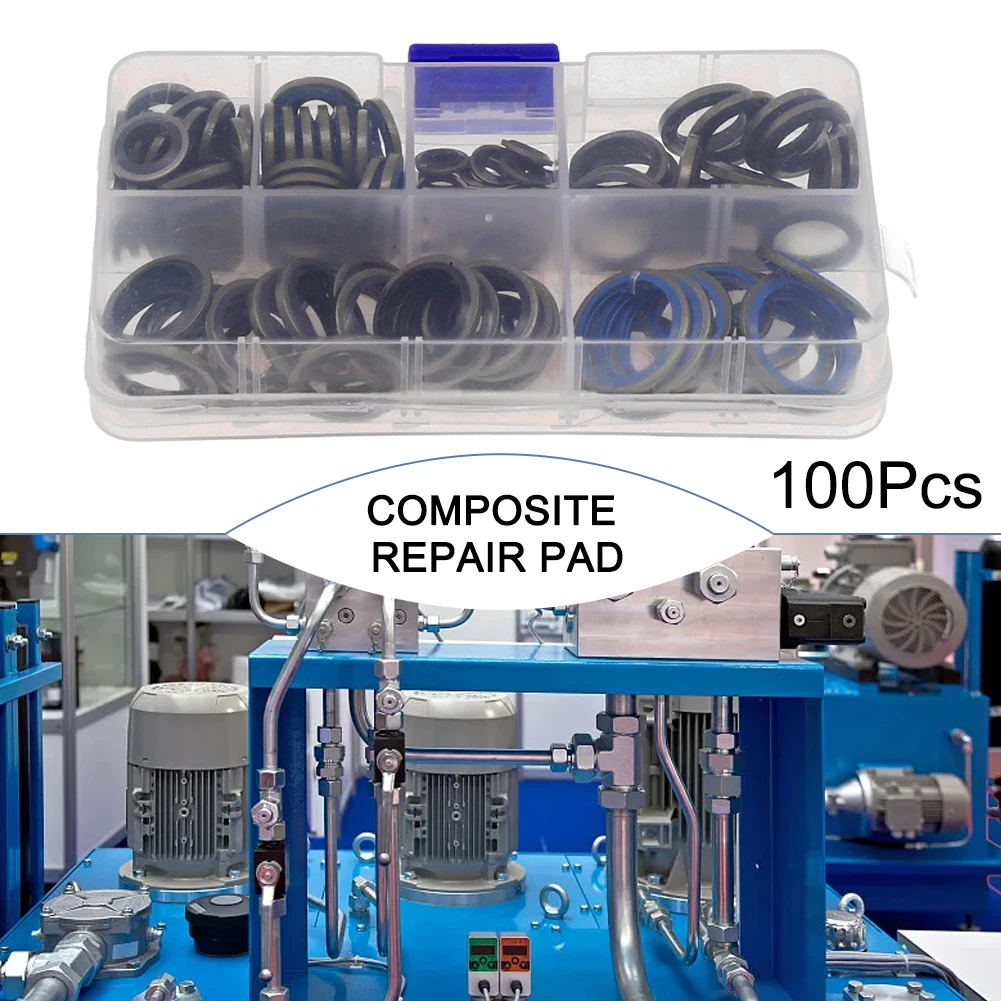 

100pcs/ 245pcs Assorted Sealing Gasket Set Combination Gasket M6 To M30 Repair Box Rubber Durable High Quality