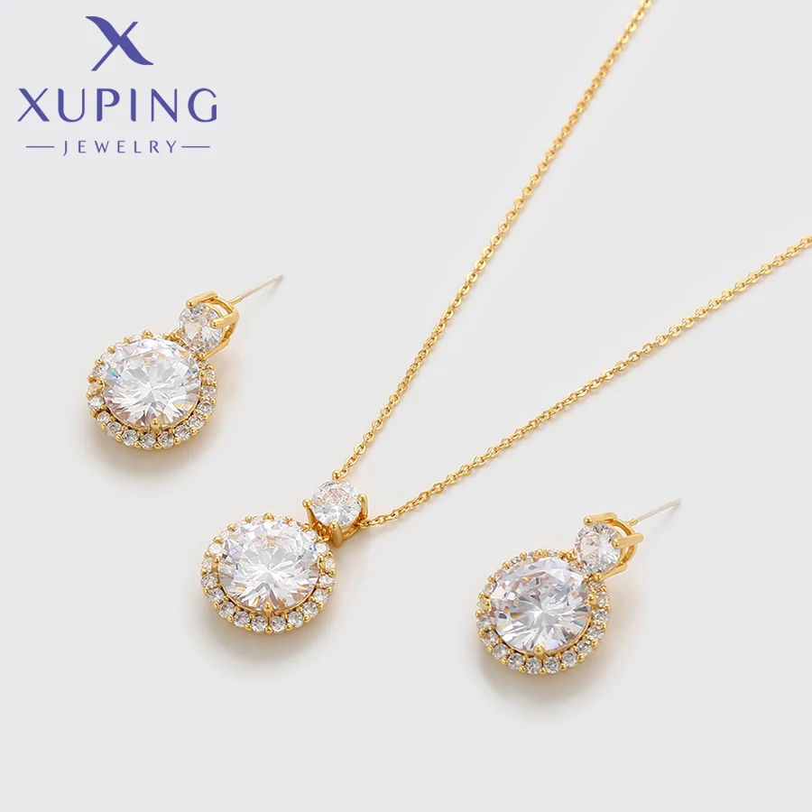Xuping ювелирные изделия Новое поступление модный круглый камень ожерелье серьги