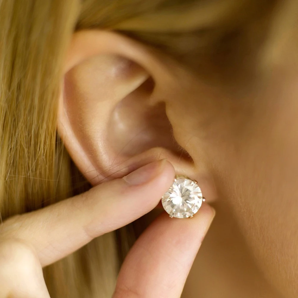 

12 Pairs Sweet Flower Rhinestone Stud Earring Temperament Versatile Ear Dangler For Daily Wear