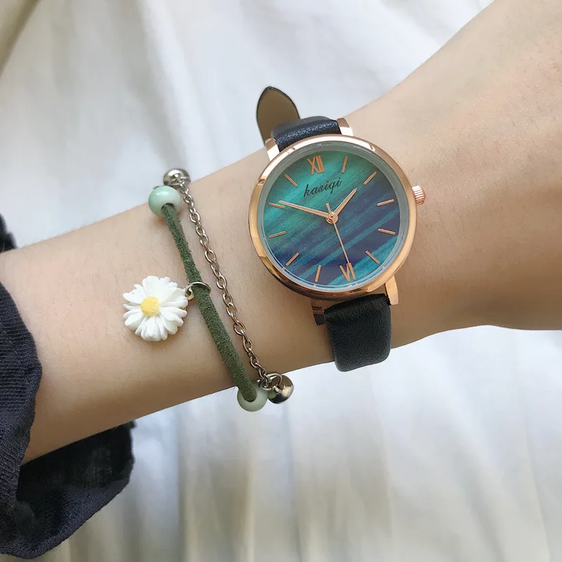 

Fashion Roma Gold Dial Brand Casual Exquisite Leather Belt Watches With Fashionable Simple Style Quartz Wrist Watch for Ladies