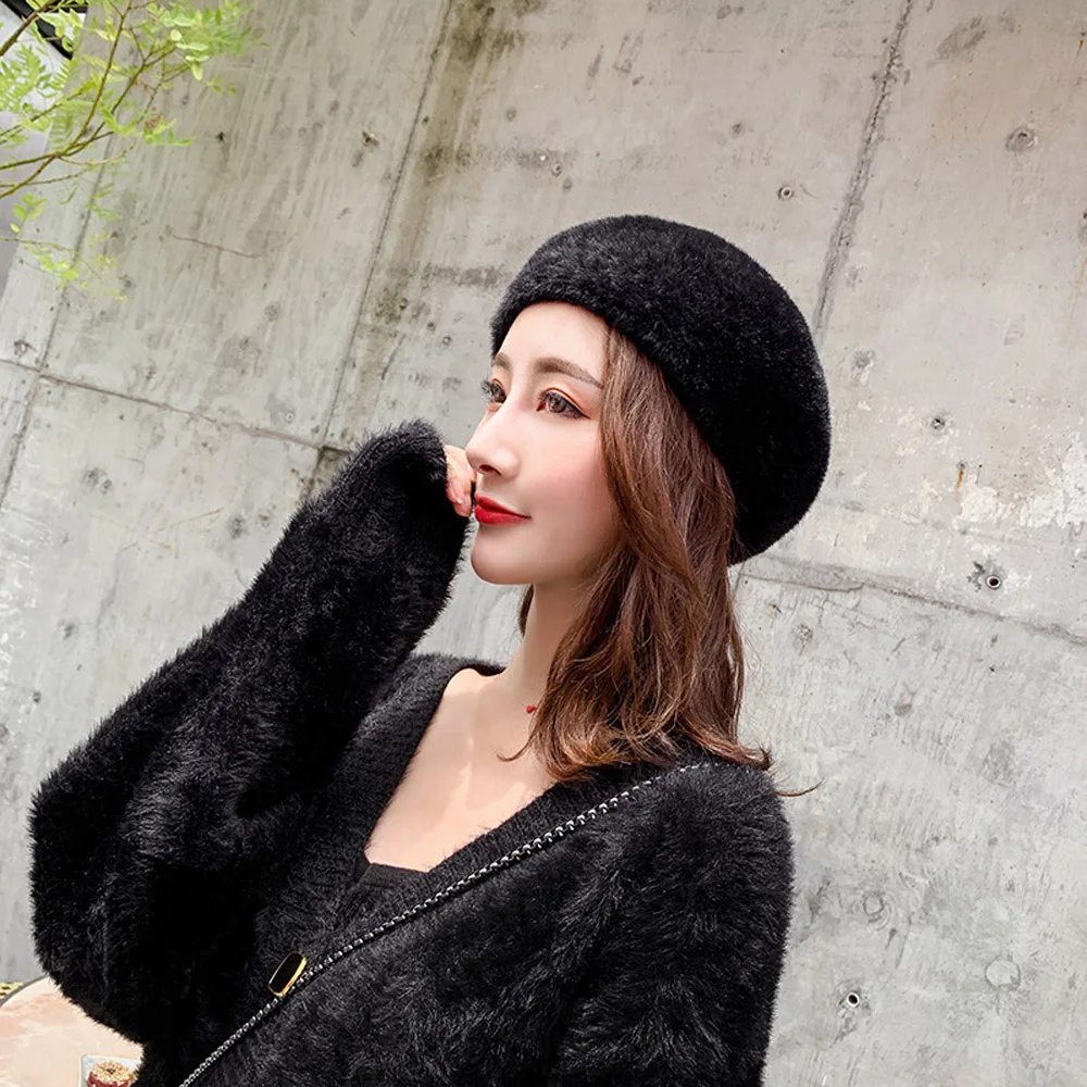 Новый осенне-зимний берет корейский Модный Универсальный однотонный