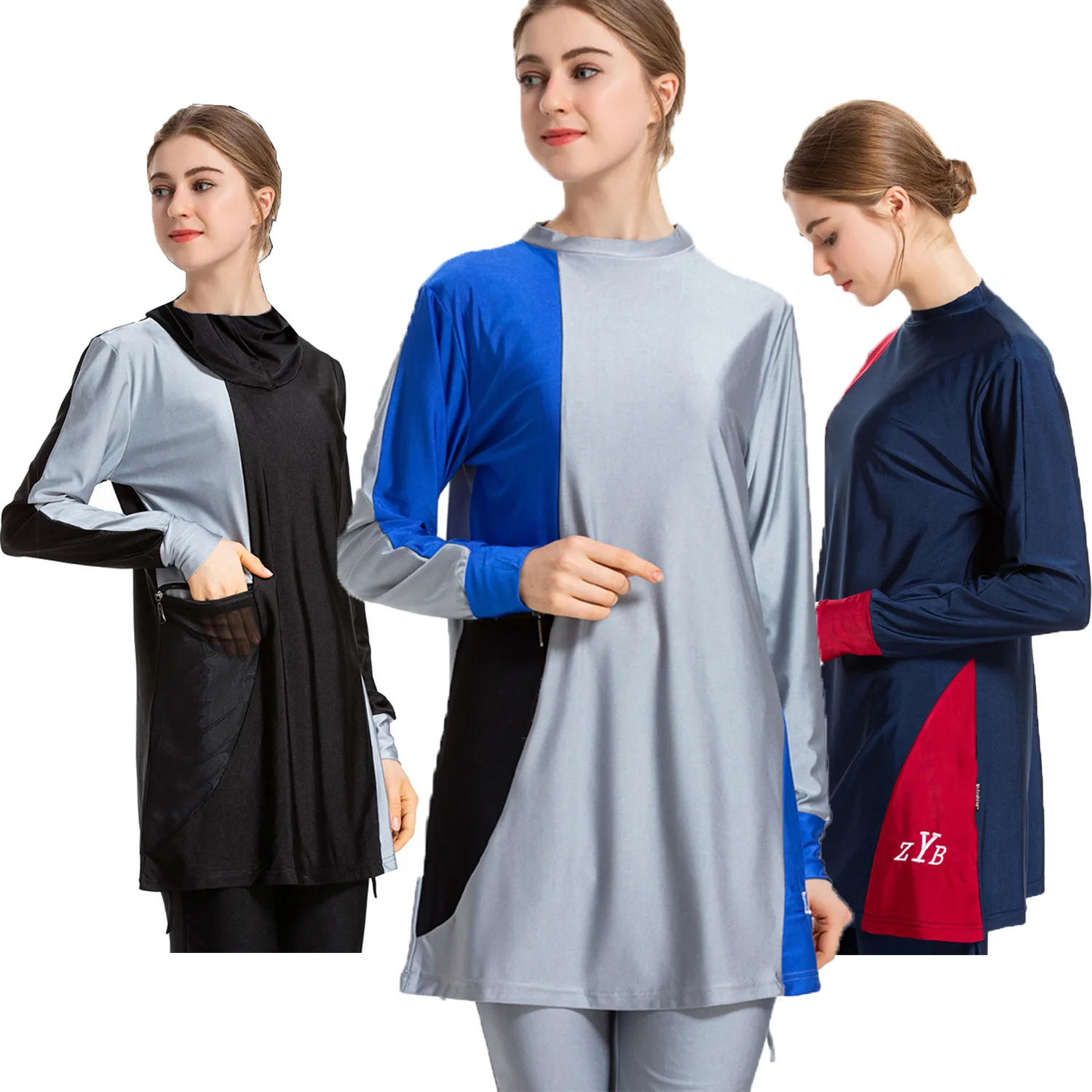 Hijab Burkini женские разноцветные мусульманские купальники с защитой от солнца и
