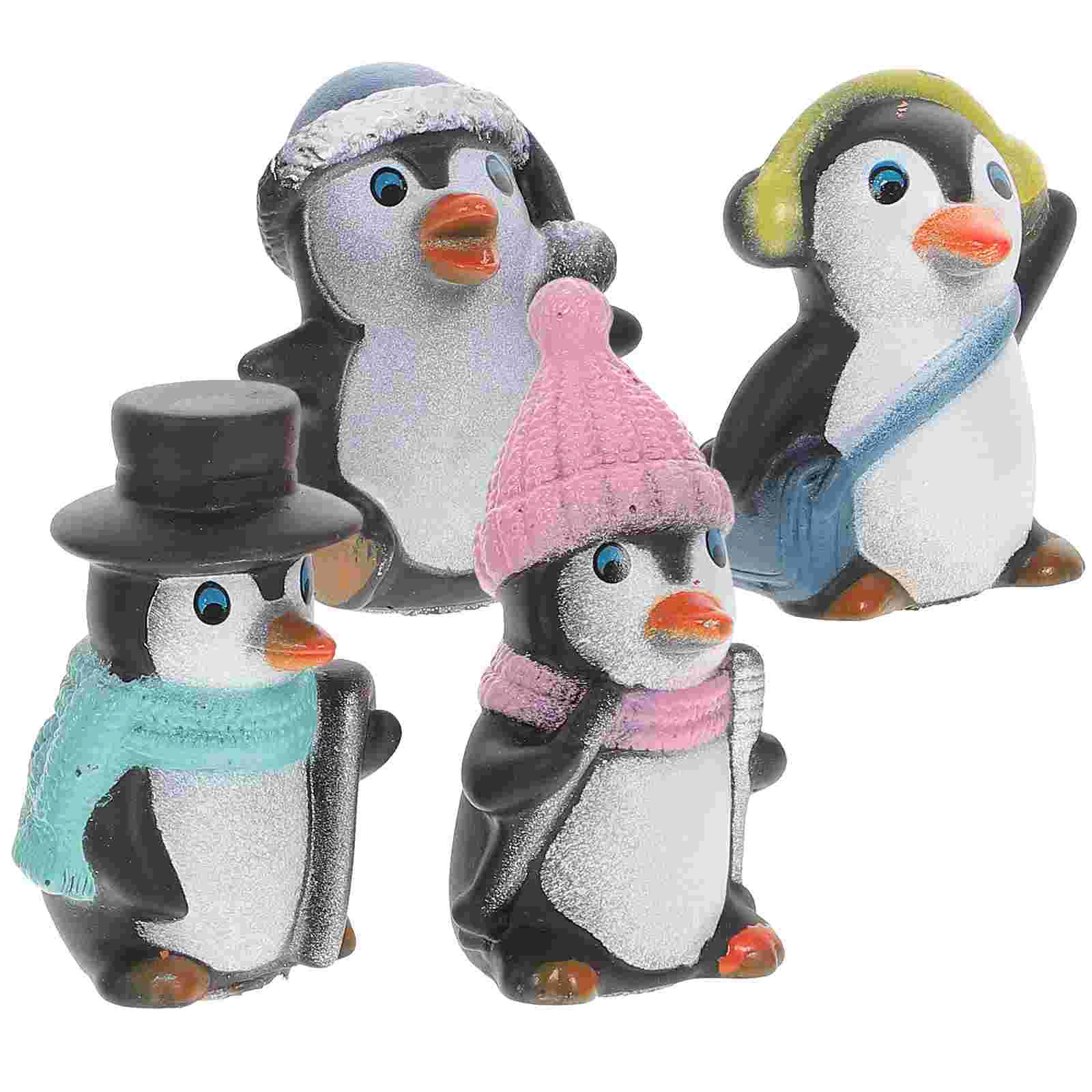 

12 Pcs/3sets Fish Aquarium Decoration Mini Penguin Lanscape Decorations Bonsai Tool Desktop Ornament