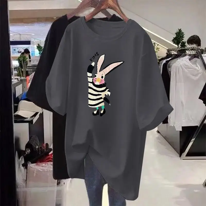 Женская футболка с коротким рукавом и круглым вырезом