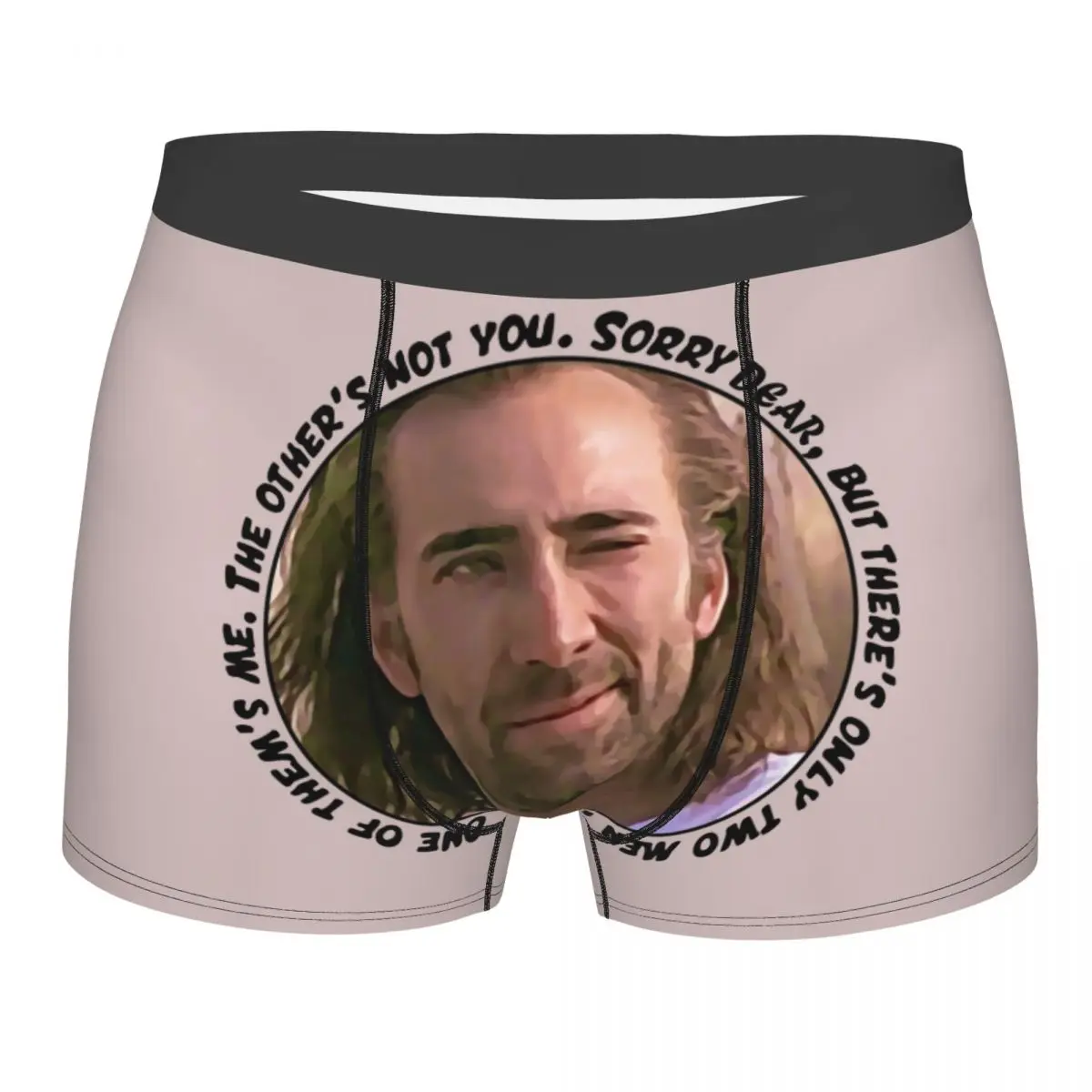 Humor Boxer Shorts Panties Men's Nicolas Cage Said Sorry Underwear Soft Underpants for Homme