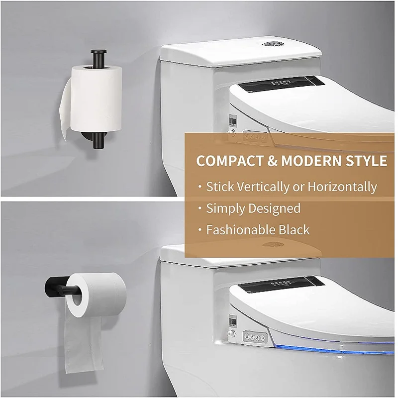 

Adhesive Toilet Roll Paper Holder Organizer Wall Mount Storage Stand Kitchen Bathroom No Drill Tissue Towel Dispenser Stainless