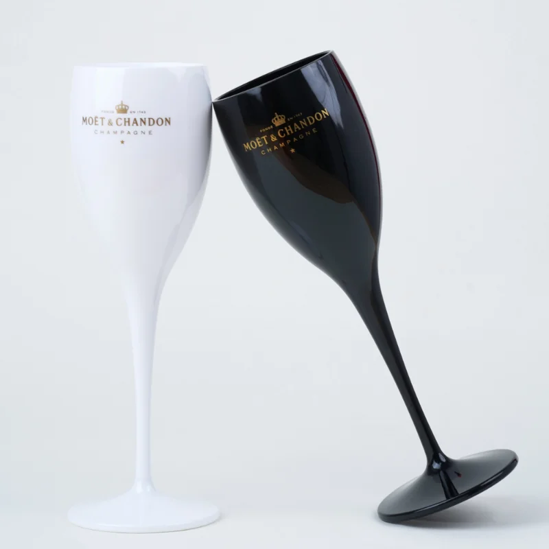 

1 PCs Moet Champagne Flutes Glasses PP Plastic Wine Glasses Dishwasher-safe White Acrylic Champagne Glass Transparent Wine Glass