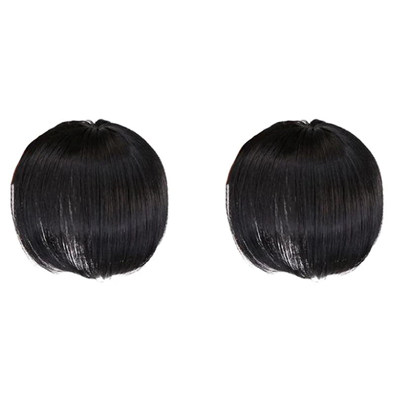 

2 шт., парик из натуральных волос с челкой, увеличение объема волос на верхней части головы, чтобы закрыть волосы