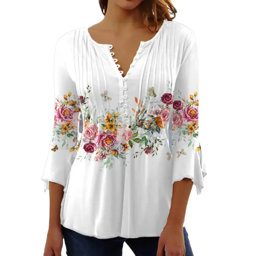 

Sweet Women Summer Top Tight Waist Commute Summer Spring Shirt Slim Fit Pullover Women Spring Blouse Lady Clothing